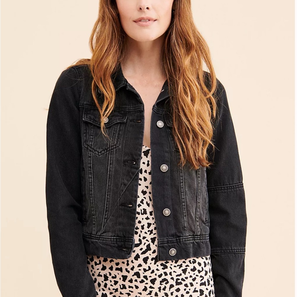 Free People Rumors Denim Jacket - Faded Black